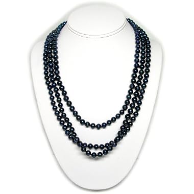 HinsonGayle Glamour Collection Ultra-Luster Black Cultured Pearl Rope Necklace (65 inches)