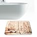 JILLBAN Bathroom Mat Toilet Lid Cover Cushion Set Flannel Non Slip 3pcs (Bath mat + Contour rug + Toilet lid cover) (EIFFEL TOWER 1)