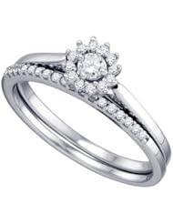 0.24CT DIAMOND 0.09CT CENTER ROUND BRIDAL SET