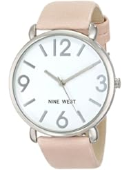 Nine West Womens NW/1607WTPK Silver-Tone Case Blush Pink Strap Watch