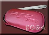 PINK SOFT POUCH CARRY CASE BAG GLOVE FOR SONY PSP 2000 SLIM + STRAP