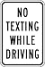 Zing Eco Parking Sign, "NO TEXTING WHILE DRIVING", 12" Width x 18" Length, EGP Aluminum, Black on White (Pack of 1)