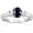 1.25cttw Blue Sapphire and White Topaz Three Stone Ring in Sterling Silver ( Available Sizes 5-8) sz5