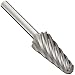 PFERD 14 Degree Taper Carbide Bur, Clog-Resistant, Uncoated (Bright) Finish, Single Cut, Radius End