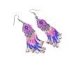 Purple Passion Geometric Seed Beed Dangle Fashion Earrings with Fringe