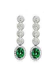 1.28ct Emerald & Vs Diamond Stud Earrings 14k Gold