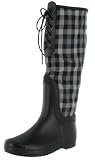 Hot Fashion Womens Rain Boots Rubber Polo Plaid Riding