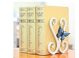 1Piece Luxury Love Heart Butterfly Art bookends bookends Gift White