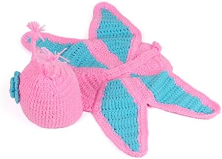 WELVT Newborn Baby Boy Girl Photography Prop Costume Handmade Knitted Crochet 011 pink