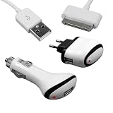 Produkt-Bild: BIGtec 3 in 1 Zubeh&ouml;r Set Ladeger&auml;t KFZ / Netzteil Ladekabel USB Datenkabel f&uuml;r iPad iPhone 4 3G 3Gs iPod Nano 5G 6G Touch 2G 3G 4G Mini Photo Video Touch Classic Nano ipad