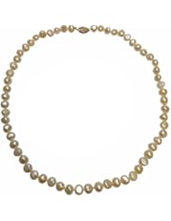 Pink 1 Strand 16" Freshwater Pearl Necklace with 14K Gold Clasp