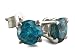 14K White Gold 1 Carat Blue Diamond Stud Earrings, Screwback Posts For Security
