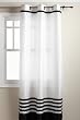 Regal Home Norwood-Pieced 54-Inch by 84-Inch Faux Silk Grommet Top Panel, White/Black