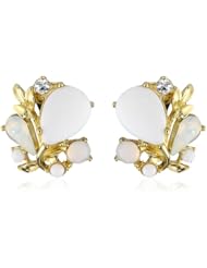 Ben-Amun Jewelry "White Opulence" Gold Plated White and Opal Cluster Earrings