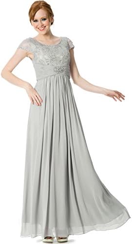 Metallic Lace Empire Mother Of The Bride Dress