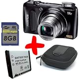 eHome Bundle: Fuji F300 Digital Camera+8GB +Hard Case+Spare Battery (Fujifilm F300EXR 12MP 15xOptical Zoom 24mm Wide Angle Hybride AF)
