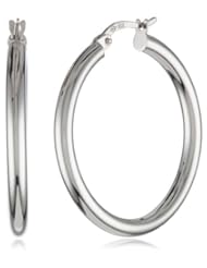 18k Gold 3mm 1.25" Click-Top Round Hoop Earrings