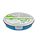 Smart Planet EC-34R3 Round 3-Compartment Collapsible Silicone Eco Meal Kit on The Go with Spork, Blue