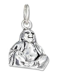 Sterling Silver Three Dimensional Laughing Buddha Charm