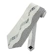 Men's Handmade Tie Wave Design Silver Silk Necktie