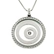 Infinity Swarovski CZ Diamonds Stainless Steel Inner Circle Pendant with Necklace by Bucasi