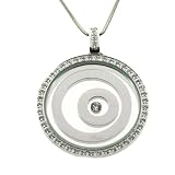 Infinity Swarovski CZ Diamonds Stainless Steel Inner Circle Pendant with Necklace by Bucasi