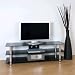 Großes TV-Rack,TV Tisch,Fernsehtisch Schwarzglas-look