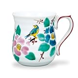 マグカップ　山茶花に鳥 【九谷焼】