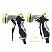 Garden Hose Nozzle, CrystalMX Garden Spray Gun Water Hose Head Nozzle with 8 Pattern Adjustable, Heavy Duty Metal Construction for Lawns Plants & Shrubs Washing Cars Pets