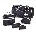 POLKA DOT TRAVEL BAG SET DUFFLE COSMETIC COIN SQUARE