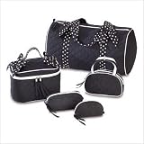 POLKA DOT TRAVEL BAG SET DUFFLE COSMETIC COIN SQUARE