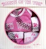 New York Yankees Baby Girl Pink Gift Set, including Onesie, Bib, Cap, Booties, and Blanket, 6-9 mos