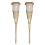 Malibu LZ604R2SM Resin Solar Island Torch with Flickering Amber LED's, 2 Pack