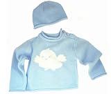 Trumpette Chick Sweater and Hat Set (0-6 Months, Blue)