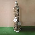 XL Deko Vogelhaus Kirche Landhaus Holz & Metall 124 cm
