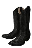 Resistol Ranch 'M3179' Crocodile Belly Cowboy Boots Mens - Black