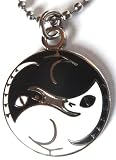 Cat Yin Yang Black White Kittens Pendant Charm w/Ball Chain
