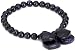 Lola Rose 'Anne' Bracelet, Blue Sandstone Single Strand Smooth Bead Four Heart Charms - Two Smooth, Two Faceted