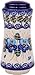 Polish Pottery Ceramika Boleslawiec,  1313/162, Salt and Pepper Milano, 4 3/4 by 2 1/4 Inches in Diameter - 9 Tablespoons Each, Royal Blue Patterns with Blue Pansy Flower Motif
