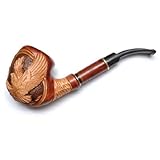 Pear Wood Hand Carved Tobacco Smoking Pipe Eagle + Pouch