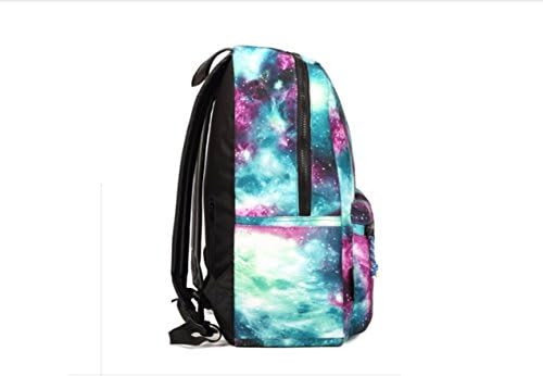 Green Galaxy Pattern Vintage Style Unisex Fashion Casual School Travel Laptop Backpack Rucksack Daypack Tablet Bags