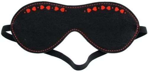 Heart 2 Heart Leather Blindfold with Heart Inlay, Black by Heart 2 Heart