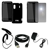 EMPIRE Black Silicone Skin Case Cover + Mirror Screen Protector + Car Charg ....
