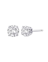 JK - SI2 / I1 Round Brilliant Cut Diamond Earring Studs in 14K White Gold