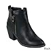 Reneeze POLO-01 Women's Zipper Stacked Chunky Heels Strappy Ankle Booties