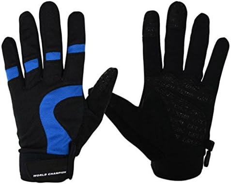Fashion Simple Outdoor Sports Gloves Bike Bicycle Cycling Riding Full Finger Gloves Spring Summer Style for Women BLUE