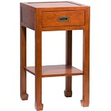 TLS by Design 02-2007 Keio Accent Table - Bar Stool With Drawer - Cherry
