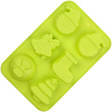 Crystallove Novelty Silicone Cake Mold Muffin Pudding Jelly Bakeware Color Randomly (3pcs, Christmas Style)
