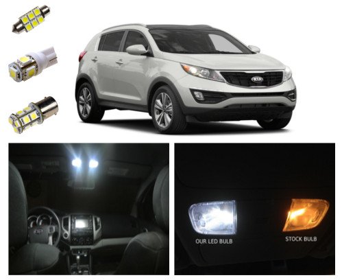 2011-2016 Kia Sportage LED Package Kit  Interior + Tag + Reverse (10 pieces)