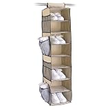 8-Shelf Shoe Bag with Side Pockets - Wheat